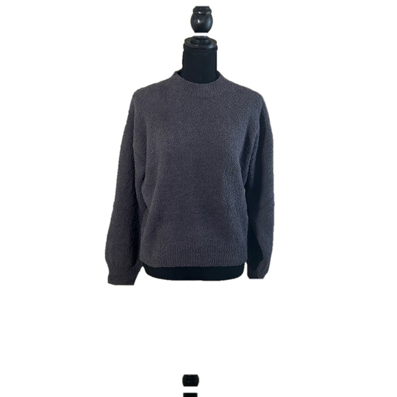 Hello Nite Soft Dark Charcoal Long-Sleeve Crew Neck Sweater, Size XS